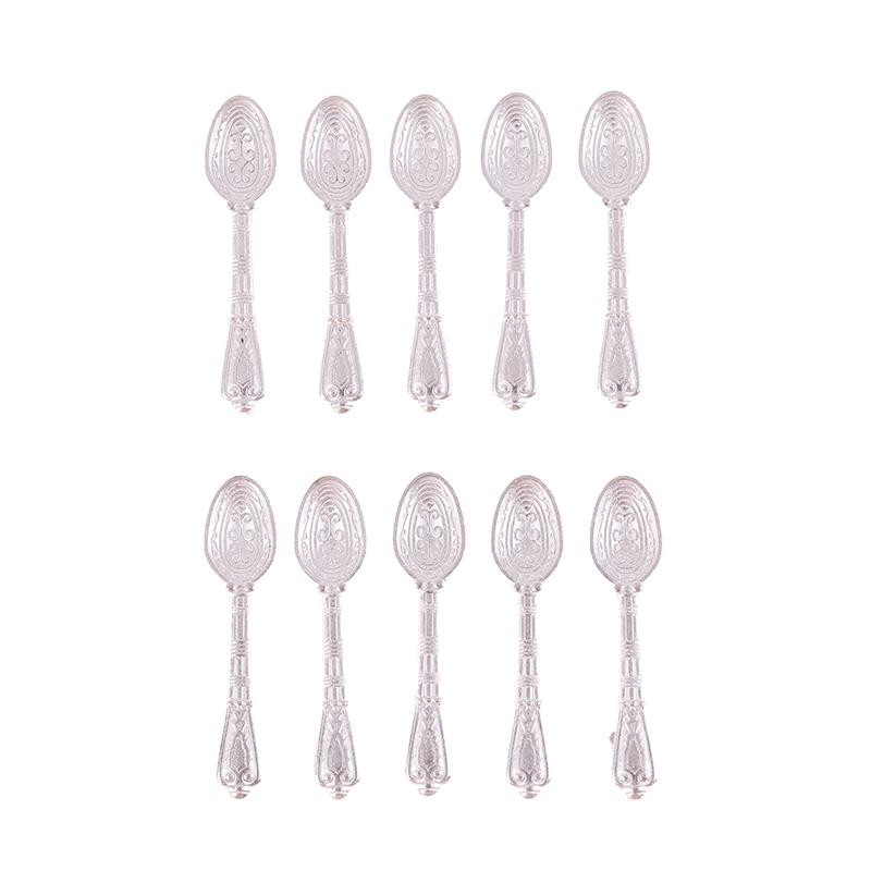 10Pcs/Set Vintage Mini Talheres Colher Casa de Bonecas Miniaturas Talheres Crianças Brinquedo Casa de Bonecas Decoração