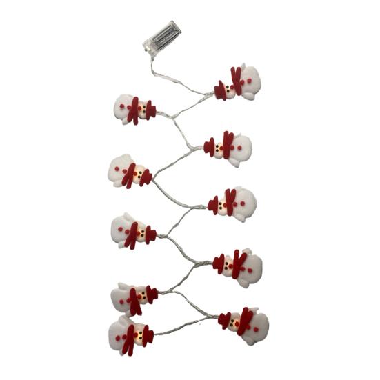 Schneemann Girlande Lichterkette Batteriebetrieben LED Weihnachtsbeleuchtung Weihnachtsdeko für Innen Außen Baum