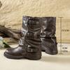 Martin boots women's British style 2025 autumn new high-heeled locomotive boots brown retro Maillard knight boots