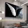 Nowoczesne czarne białe skrzydła anioła obrazy na płótnie plakaty i druki Wall Art abstrakcyjne obrazy do salonu Home Decor bez ramki