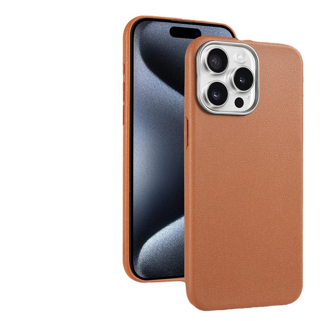 iPhone 15 Pro Max Leather Texture Stand Case with Large Hole for Apple 16