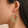 Vintage Antique Silver Color Carving Drop Earrings for Women Ethnic Piercing Hoop Earrings Party Jewelry New Trend Gifts