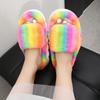 Thick Soled Woolen Slippers for Women In Autumn and Winter, Cotton Slippers for Indoor and Outdoor Wear, Plush Slippers