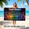 Music Guitar Theme Beach Towel Personalized Custom Name & Text Soft Quick Dry Beach Towel for Swimming Travel