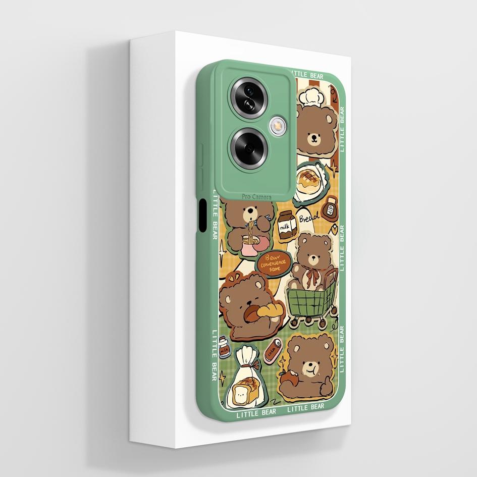 For OPPO A79 A77 A77s A78 A83 A91 A92 A93 A93s A94 A95 A96 4G 5G Phone Cases Lovely Panda Kitten Pattern Liquid Silicone Anti Slip Shell For OPPO Capa