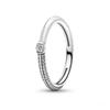 New 925 Silver Sparkling Bow Double Hearted Zircon Ring for Women DIY High Quality Wedding Jewelry Gifts