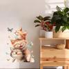 Self-adhesive Cartoon Cute Stacked Cats with Butterfly Wall Window Stickers for Kids Room Living Room Glass Decor