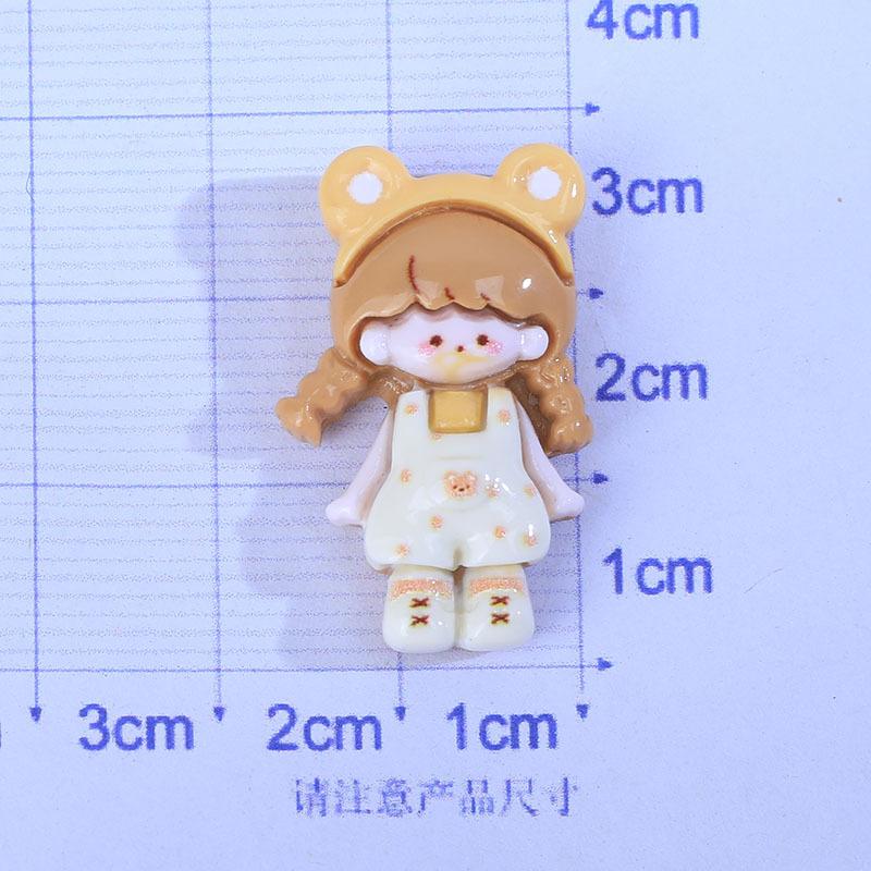 10Pcs New Cute Resin Cartoon Bear Series Flat Back Home Decor Parts Embellishments For Hair Bows Accessories