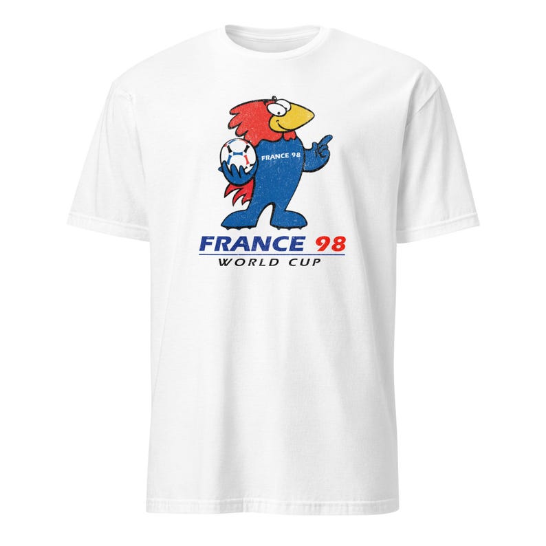 Retro Vintage France 98 World Cup Soccer Shirt | Retro Distressed Football Mundial 1998 Tshirt XL