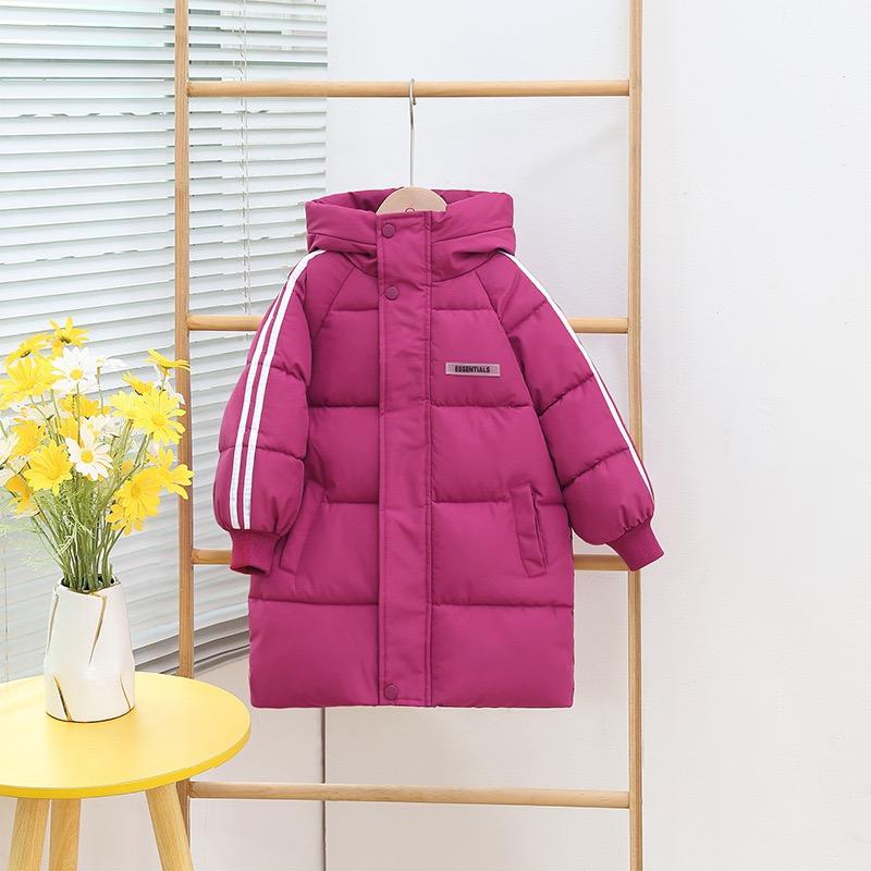 Autumn Winter Boys Girls Cotton-Padded Coats Kids Long Down Teen Cotton Clothes Outerwear Big Children Thicken Warm Jacket