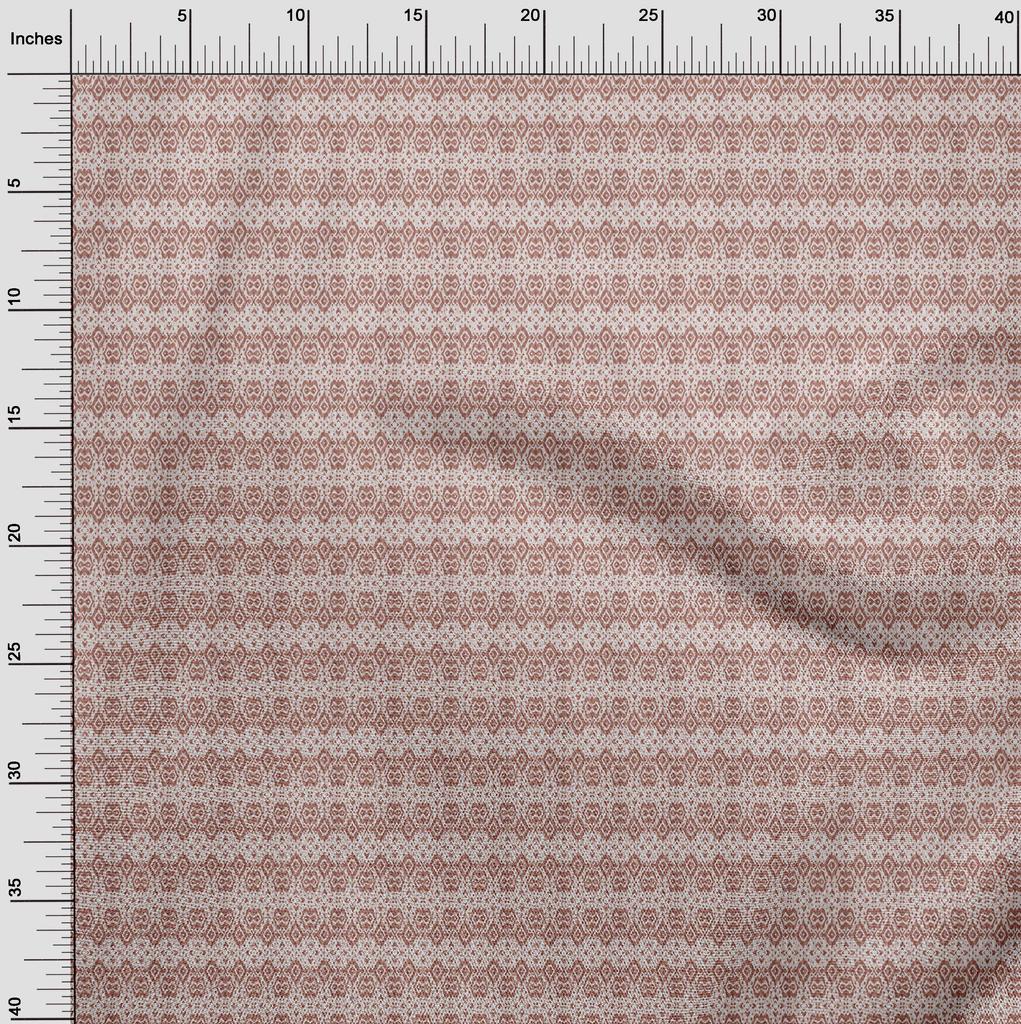 oneOone Cotton Cambric Dark Rose Brown Fabric Asian Kilim Dress Material Fabric Print Fabric By The Yard 42 Inch