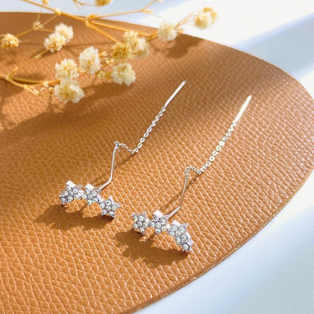 Geometric Zircon Tassel Ear Clips: Stylish No-Pierce Earrings for Women