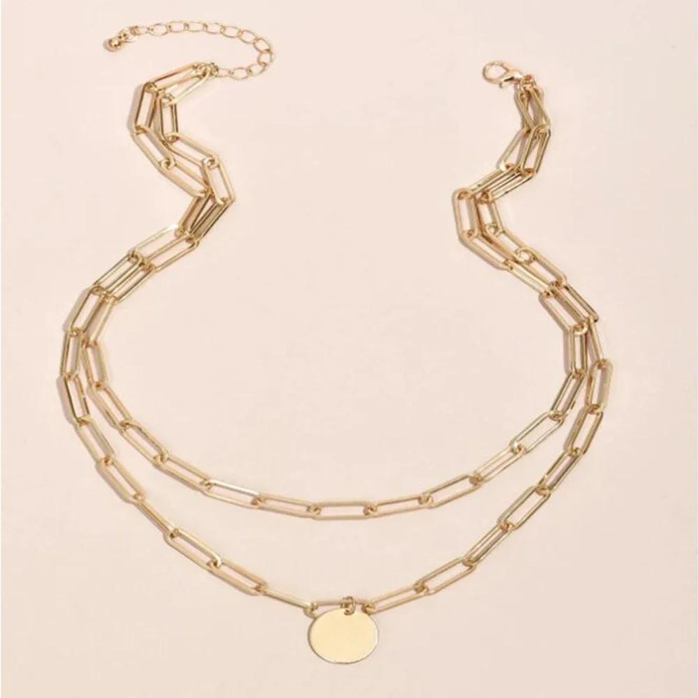 

2026 New Vintage Round Charm Layered Pendant Necklace Clothing Aesthetic for Women Girls Fashion Jewelry Gifts