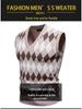 Men's Trendy V-Neck Plaid Color Block Knit Vest - Autumn/Winter Casual Warm Layer
