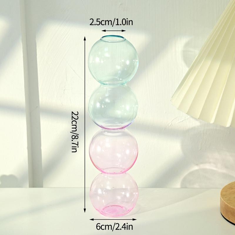 Nordic Glass Flower Bottle Bubble Vase Shaped Flower Bottle Home Decor Creative Transparent Hydroponic Vase Wedding Table Decor