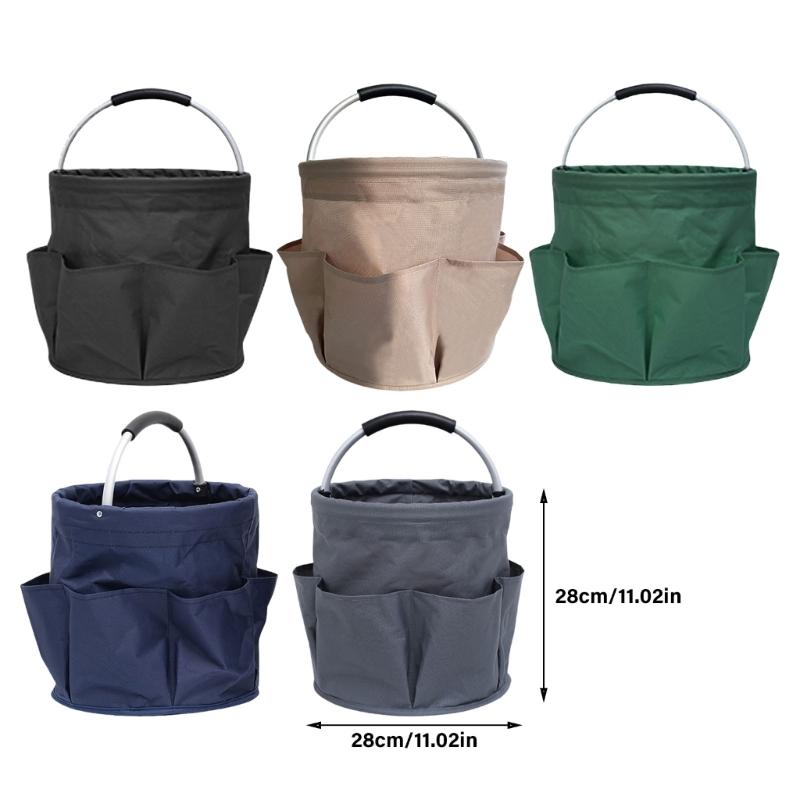 Picnic Basket Collapsible Organizer Bag with Exterior Pocket EVA Handle Splashproof Basket Large Capacity Storage Basket