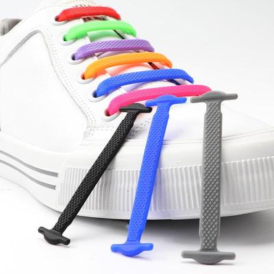 N. 8 16 pezzi lacci in silicone per scarpe senza cravatta lacci per scarpe lacci elastici sneakers bambini per adulti lacci in gomma taglia unica adatta a tutte le scarpe