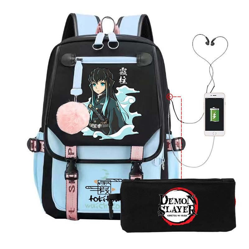 Anime School Bag Tokitou Muichirou Peripheral Backpack Set Student Pencil Bag