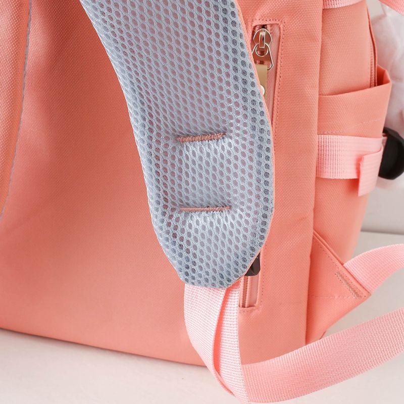 4pcs/set Backpack Female Junior High School Large Capacity High School College Style Schoolbag Outdoor anti backpack