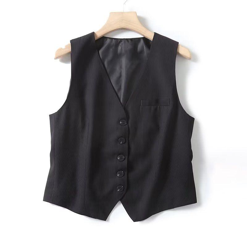 MD Women's Clothing New Work Clothing Young Office Lady Style Fancy Vest Pinstripe Suit Vest 06062601401