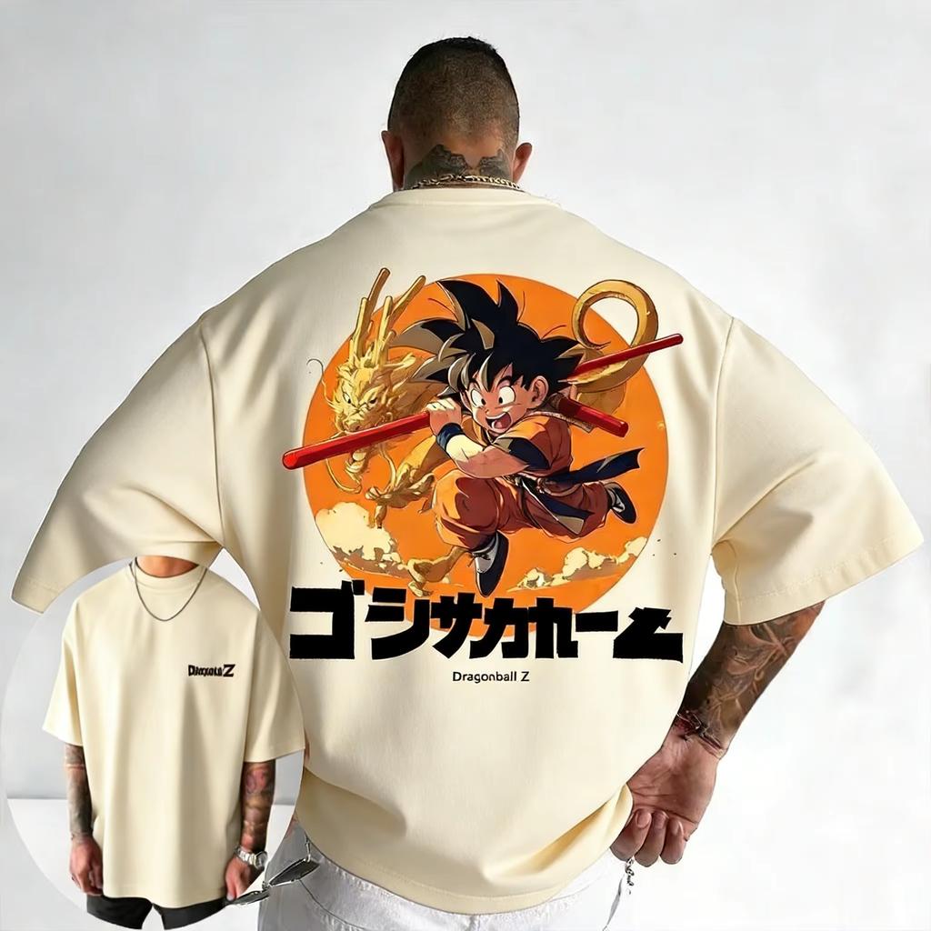 Dragon Ball Trendy Hot Items Anime Goku Printed Tshirt 2026 Summer New Style Mens and Womens Loose Casual Street Fashion Top