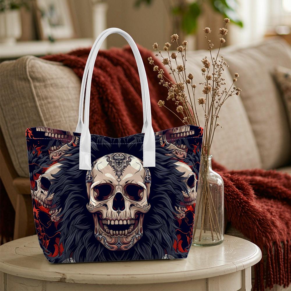 Gothic Skull Pattern Casual Tote Bag