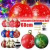 Big Sale 60cm Inflatable Christmas Ball With Light PVC Inflatable Balls Christmas Decorations Santa Claus Giant Balls Xmas Decor