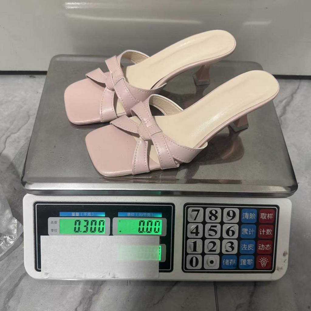 Y2k Sandals For Womens Heel Sandals Stiletto Low Heels Slip Slides Sandal Square Open Toe Dress Shoes For Women Party Work