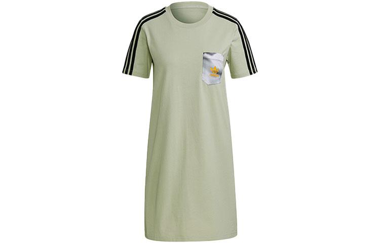 

Adidas Originals Short Sleeved Dress Women s Green HA4720 32