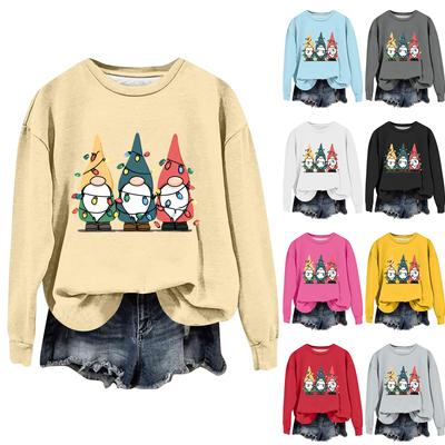 Women's Fashion Casual Long Sleeve Loose Christmas Printed Sweatshirt