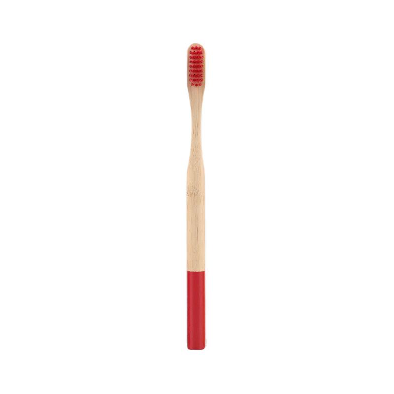Custom Logo and Packaging Color Painted Round Handle Adult Soft Bristle Eco Biodegradable Bamboo Toothbrush