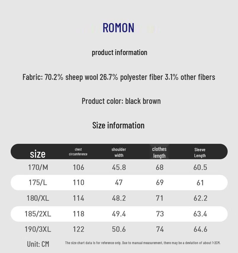 Men's Lamb Wool Double-faced Short Woolen Coat