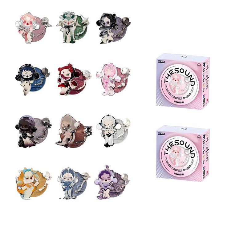 New POP MART Skullpanda Sound Collection Refrigerator Magnets Mystery Boxes Single Mystery Box/Full Box 12 Pcs PPMT-2406-0049
