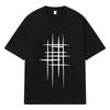2026 Grid Pattern Printed Graphic Streetwear Y2k Harajuku 100% Cotton T Shirt Casual Oversized Summer Men T-shirt