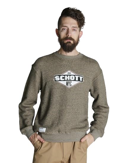 

Schott SALT AND PEPPER SWEAT OG LOGO Men s Size M 040 Beige 782-4232009