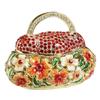 Elegant Alloy Enamel Flower Basket Decorative Jewelry Box With Traditional Craftsmanship