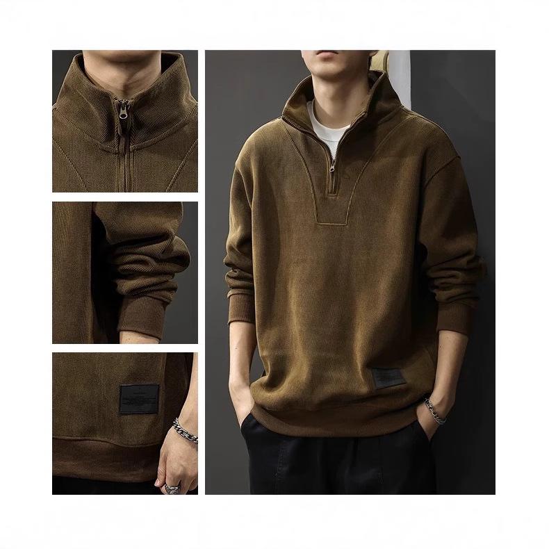 Men's Retro Corduroy Jacket: Stylish Spring/Autumn Casual Sweatshirt