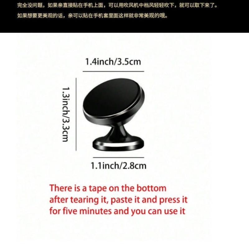 Metal Magnetic Car Phone Mount 360° Rotatable Strong Magnet Holder Easy Install Universal for All Mobile Phones Daily Use