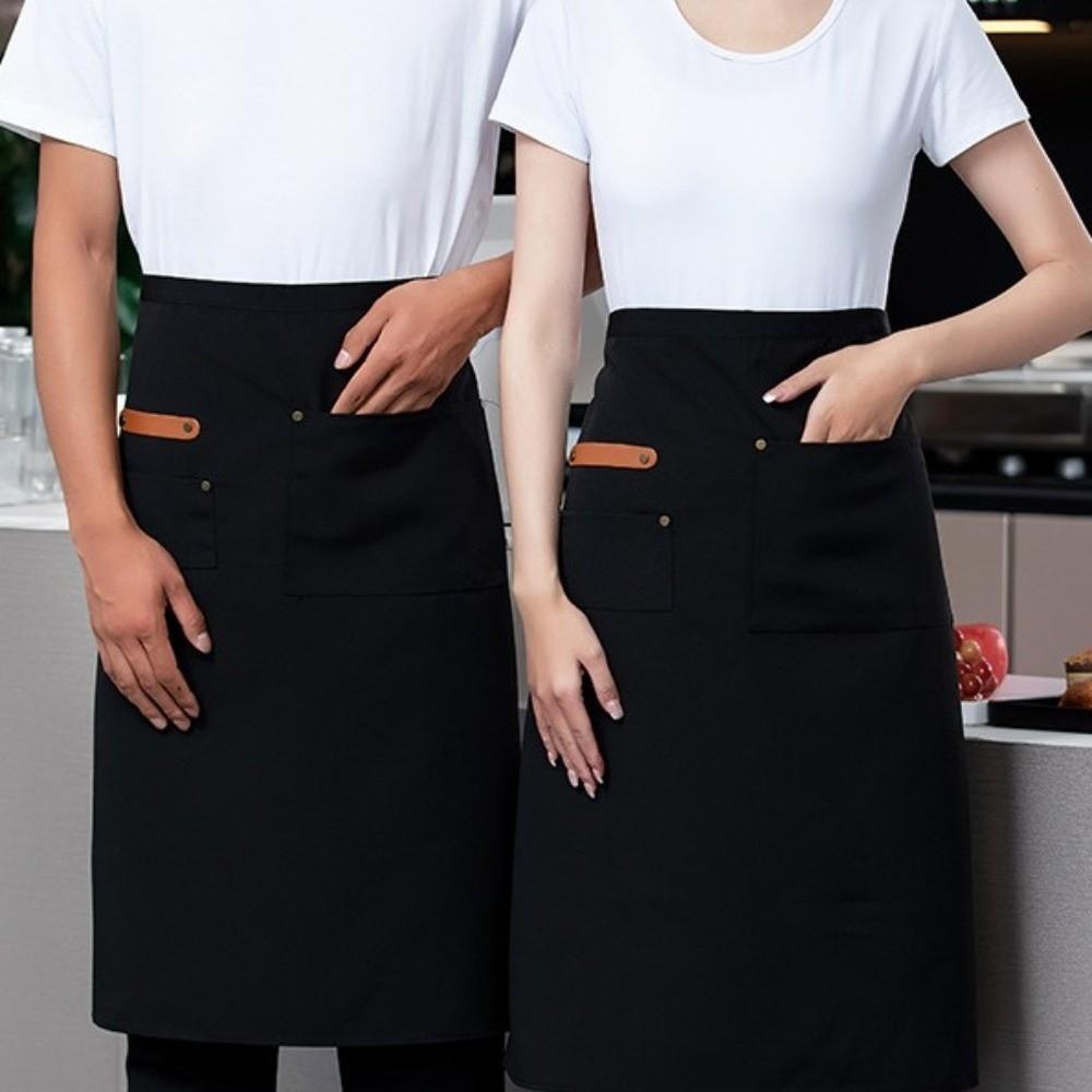 Multi-pocket Waitress Apron Canvas Half Apron New Working Clothes  Restaurant Use