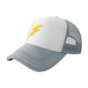 Lightning Bolt Logo Mesh Trucker Hat Breathable Baseball Cap White Black Design Sporty Style Outdoor Wear