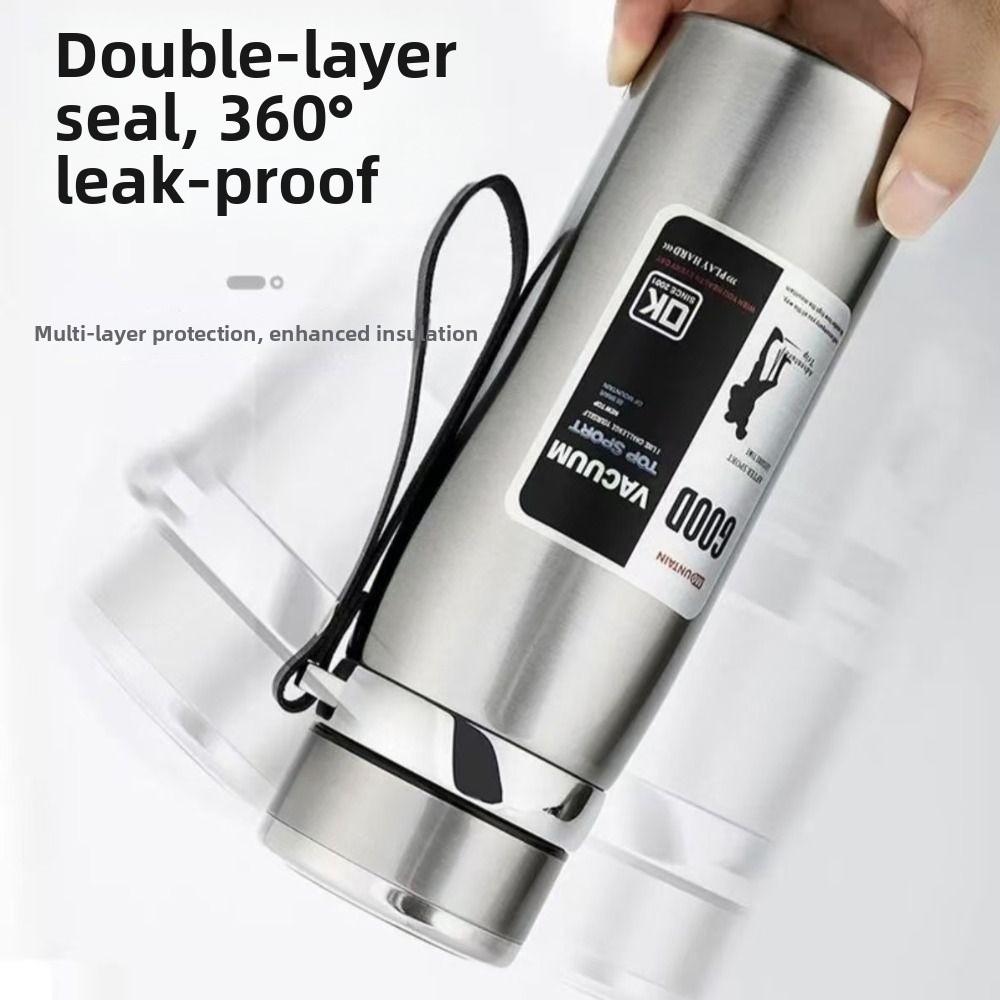 Stainless Steel Sports Thermos Bottle Large Capacity Coffee Tumbler Sports Activities