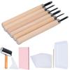 Rubber Carving Kit Block Stamp Making Set Printmaking Printing Art Craft with Cutter Tools