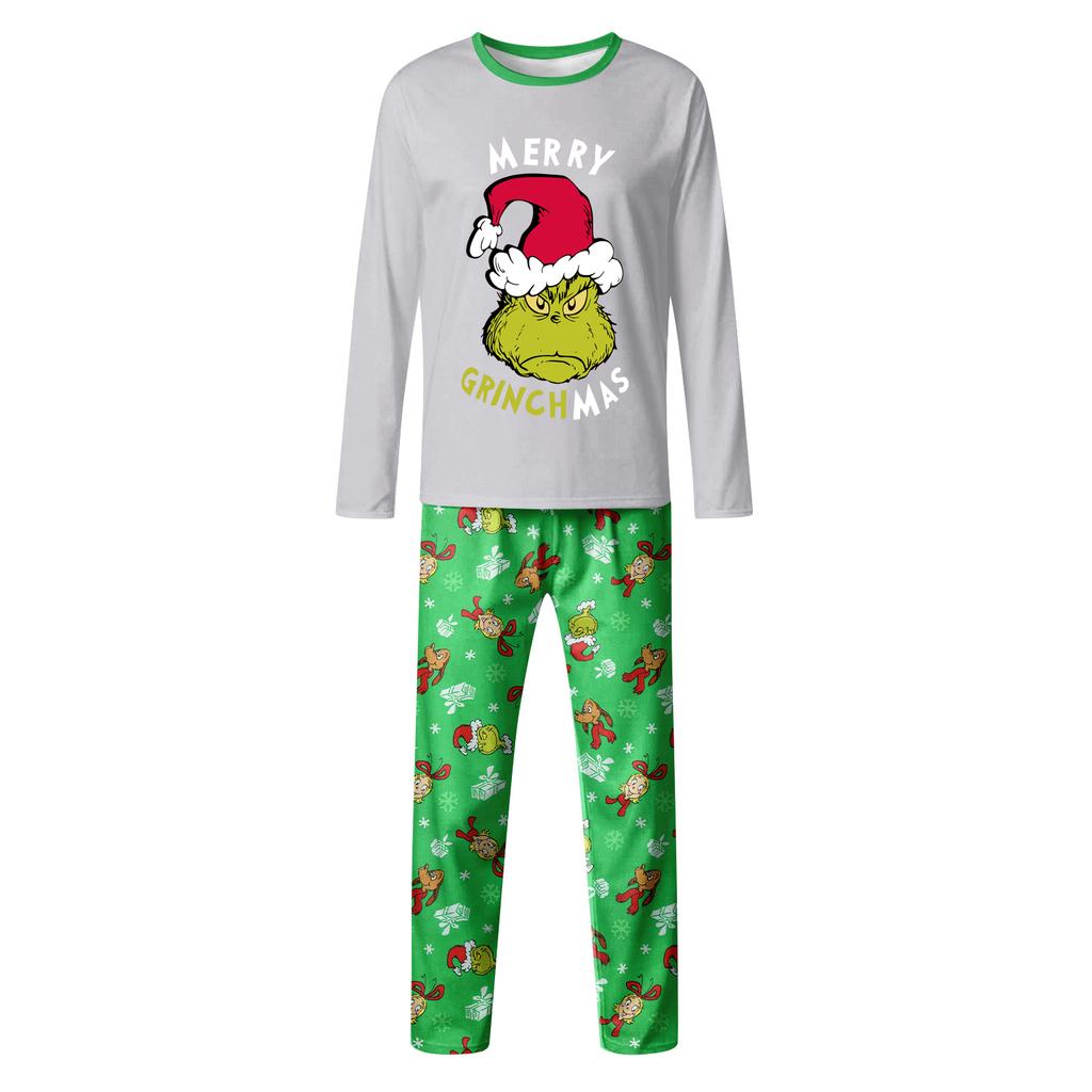 Cartoon Letters Print Family Matching Long Sleeved Parent-child Suit Home Clothes Suit Fall