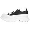 Alexander McQueen Tread Slick Low Lace Up Black Leather White 627225WHZ621071