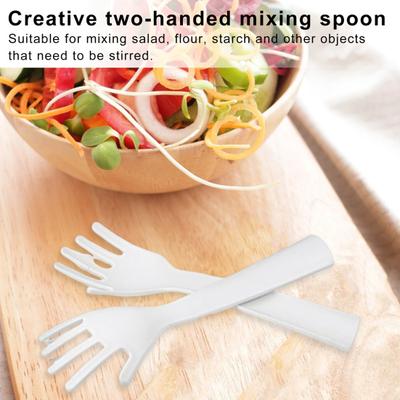 2Pcs Salad Mixer Creative PP Hands Design Salad Fork for Home Kitchen Smooth Edges