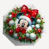 Mickey Mouse Christmas Wreath Automatic Opening and Closing Umbrella - 8 Ribs Portable Folding Umbrella with Plastic Handle, Suitable for Le