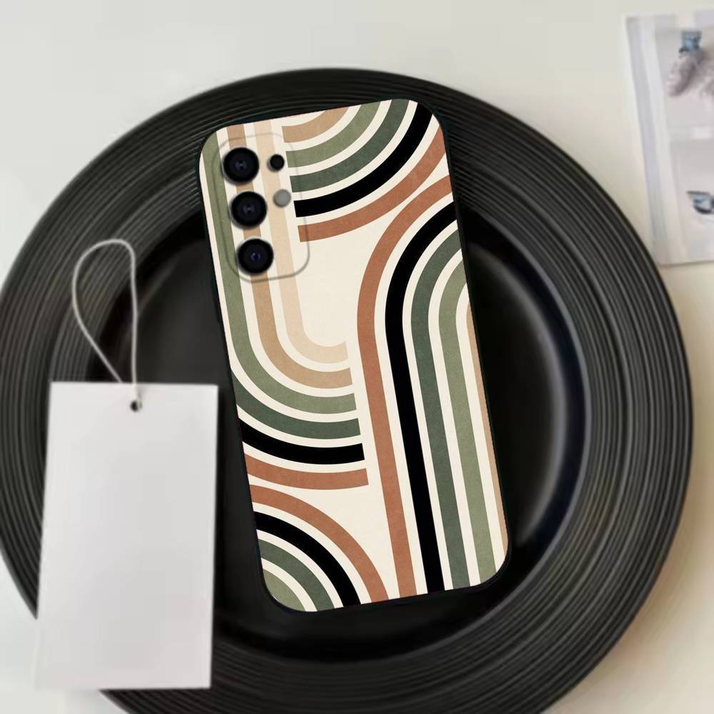 Minimal Bauhaus Pattern  Phone Case Black Silicone Soft For Samsung S25,S24,S21,S22,S23,S30,Ultra,S20,Plus,Fe,Lite Samsung S22plus5G