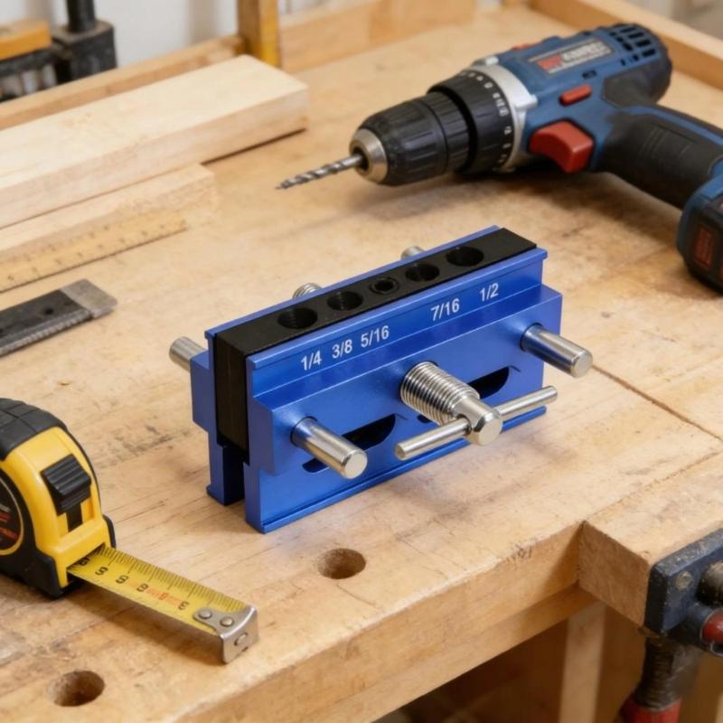Professional Woodworking Drill Guide Set Dowel Jig For Precise Straight Angled Hole With 3 drill Bit Depth Rings