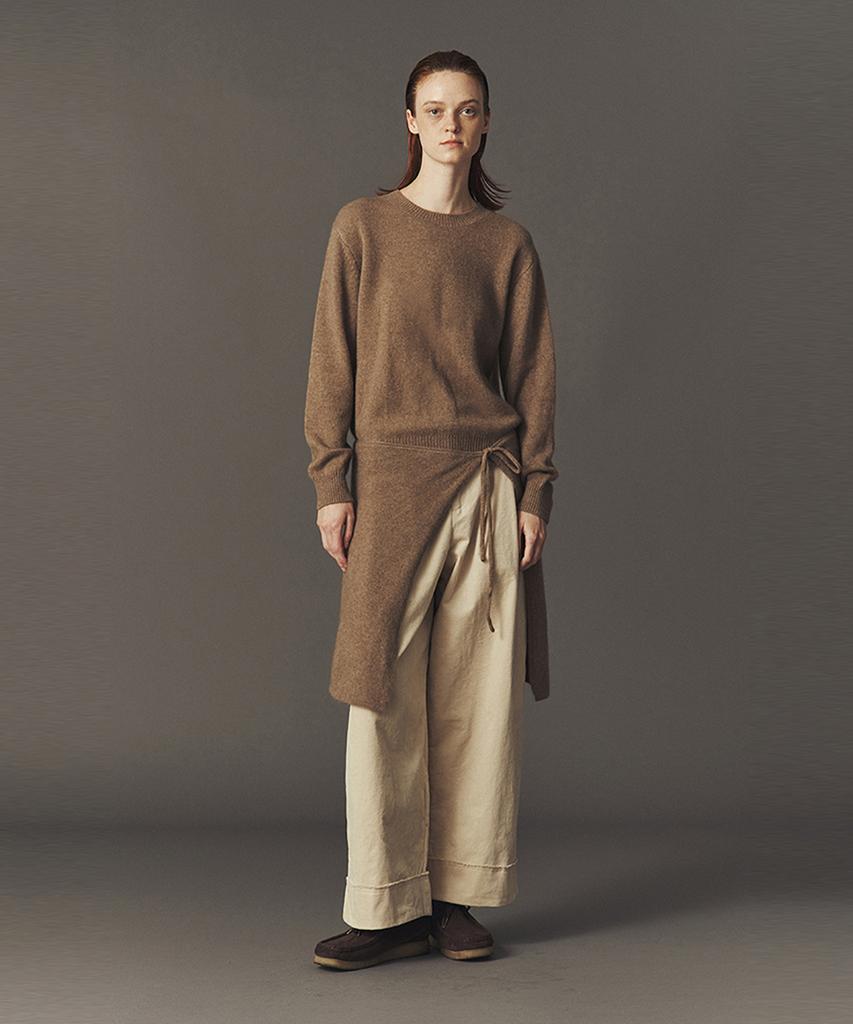 Awi Wool Blend Knit Wrap_Beige