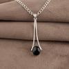 Natural Black Tourmaline Gemstone 925 Sterling Silver Handcrafted Necklace Partywear Women's Pendant 1.79" PP-69-27